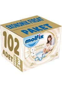 Molfix Pure & Soft 3 Numara Cırtlı Bebek Bezi 102 Adet