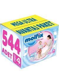 Molfix Süper Yumuşak 4 Numara Külot Bebek Bezi 544 Adet