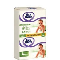 Evy Baby Hipoalerjenik 2'li Fırsat Paketi 4 Numara Cırtlı Bebek Bezi 108 Adet