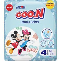 Goon Mutlu Bebek 4 Numara Cırtlı Bebek Bezi 300 Adet