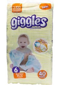 Giggles Junior Plus 6 Numara Cırtlı Bebek Bezi 40 Adet