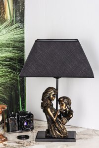 Hmydesign Romance Eskitme Plys-52 Tekli Pvs Tek Ayak Abajur Siyah
