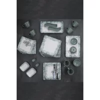 Acar Mint Kare Desenli 33 Parça 6 Kişilik Seramik Kahvaltı Takımı Yeşil
