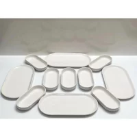 Blue Beşdok Oval 11 Parça Seramik Kahvaltı Takımı Beyaz
