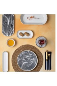 Dgchome Acar Yuvarlak Desenli 31 Parça 6 Kişilik Stoneware Kahvaltı Takımı Çok Renkli