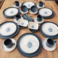 Keramika Blue Magic Yuvarlak Desenli 34 Parça 6 Kişilik Seramik Kahvaltı Takımı Beyaz-Yeşil