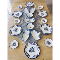 Venüs Home Decoratıon Yasemin Desenli 19 Parça 6 Kişilik Seramik Kahvaltı Takımı Mavi