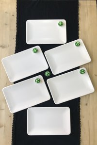 Gulhanıle Mat Krem Kare 6 Parça 6 Kişilik Seramik Kahvaltı Takımı Beyaz