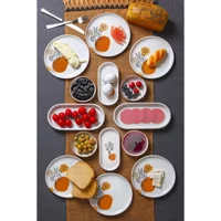Nandy Home Handmade Desenli 14 Parça 6 Kişilik Seramik Kahvaltı Takımı Çok Renkli