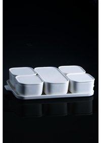 Acar Pure White Dikdörtgen 11 Parça Porselen Kahvaltı Takımı Beyaz