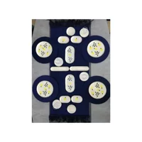Bleble Home Limon Yuvarlak Desenli 22 Parça 4 Kişilik Seramik Kahvaltı Takımı Beyaz