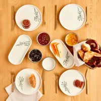 Bella Maison Green Yuvarlak Desenli 10 Parça 4 Kişilik Seramik Kahvaltı Takımı Yeşil