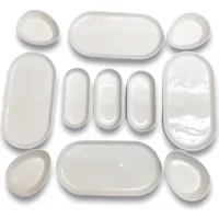 Beşdok Beyaz Oval 11 Parça 4 Kişilik Cam Kahvaltı Takımı Beyaz