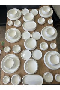 Acar Bianco Perla Üçgen 40 Parça Stoneware Kahvaltı Takımı Çok Renkli