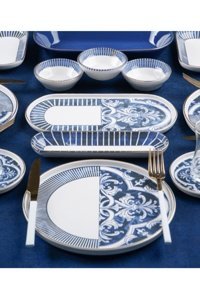 Acar Ottoman Xsh-21-0324/1 Yuvarlak Desenli 31 Parça Stoneware Kahvaltı Takımı Beyaz