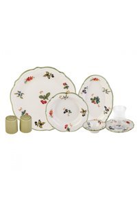 Jumbo Majestic Yuvarlak Desenli 28 Parça 6 Kişilik Stoneware Kahvaltı Takımı Yeşil