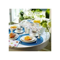 Pierre Cardin Daisy Crown Bone Chına Desenli 43 Parça 6 Kişilik Bone China Kahvaltı Takımı Beyaz