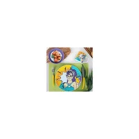 Keramika Pop Art Yuvarlak Desenli 3 Parça 1 Kişilik Seramik Kahvaltı Takımı Çok Renkli