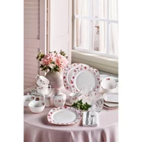 Pierre Cardin Mabel Desenli 6 Kişilik Bone China Kahvaltı Takımı Beyaz
