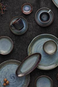 Jumbo Ocean Yuvarlak 26 Parça 6 Kişilik Stoneware Kahvaltı Takımı Mavi