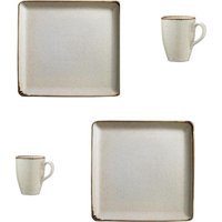 Kütahya Porselen Mug Desenli 4 Parça 2 Kişilik Porselen Kahvaltı Takımı Beyaz