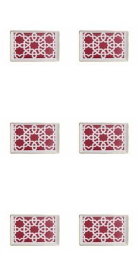 Porland Morocco 04Ap018781 Desenli 6 Parça 6 Kişilik Porselen Kahvaltı Takımı Bordo