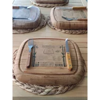 Warranty Kitchen Bambu Desenli 4 Kişilik Ahşap Kahvaltı Takımı Ahşap