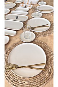 Casa De Bella Beyaz Yuvarlak 37 Parça 6 Kişilik Stoneware Kahvaltı Takımı Beyaz