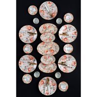 Acar Candy 12353 Yuvarlak Desenli 27 Parça 6 Kişilik Porselen Kahvaltı Takımı Çok Renkli