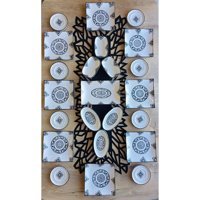 Venüs Home Decoratıon Kilim Desenli 23 Parça 8 Kişilik Seramik Kahvaltı Takımı Siyah