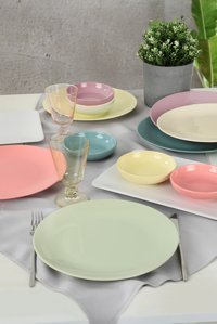 Keramika Soft Mix 14 Parça 6 Kişilik Seramik Kahvaltı Takımı Çok Renkli