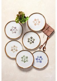 Porland Otinya 04Ppo000160 Desenli 6 Kişilik Porselen Kahvaltı Takımı Çok Renkli
