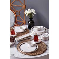 Neva Marble N3258 26 Parça 6 Kişilik Seramik Kahvaltı Takımı Çok Renkli