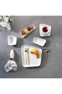 Schafer Weekend Beyaz02 Desenli 36 Parça 6 Kişilik Porselen Kahvaltı Takımı Beyaz