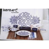 Keramika Ege Bulut Ivory Yuvarlak Desenli 19 Parça Seramik Kahvaltı Takımı Çok Renkli