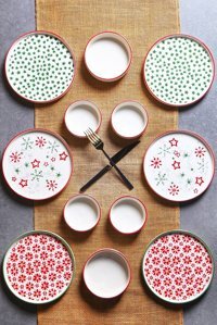 Kitchen Life Christmass Desenli 12 Parça 6 Kişilik Seramik Kahvaltı Takımı Çok Renkli