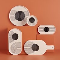 Bella Maison Graphic Line Desenli 13 Parça 6 Kişilik Seramik Kahvaltı Takımı Beyaz