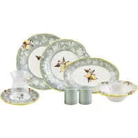 Jumbo Lime Yuvarlak Desenli 28 Parça 6 Kişilik Stoneware Kahvaltı Takımı Çok Renkli