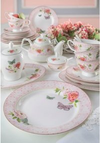 Pierre Cardin Lolly Desenli 41 Parça 6 Kişilik Bone China Kahvaltı Takımı Beyaz