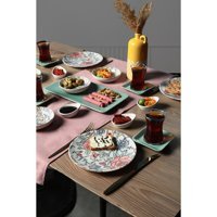 Keramika Manolya 18235 Desenli 15 Parça 4 Kişilik Seramik Kahvaltı Takımı Çok Renkli