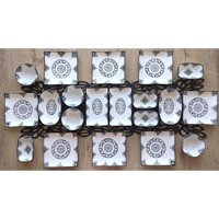 Venüs Home Decoratıon Kilim Desenli 20 Parça 8 Kişilik Seramik Kahvaltı Takımı Siyah