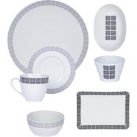 E-Trendy Shop Zeugma Yuvarlak Desenli 32 Parça Porselen Kahvaltı Takımı Beyaz