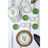 Acar Vegas Yuvarlak Desenli 11 Parça 4 Kişilik Stoneware Kahvaltı Takımı Çok Renkli