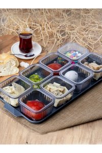 Molina Home Mega 17 Parça 6 Kişilik Plastik Kahvaltı Takımı Siyah