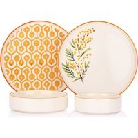 Schafer Sweet Hardal Desenli 12 Parça 6 Kişilik Porselen Kahvaltı Takımı Hardal