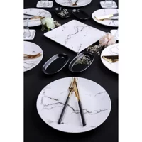 Acar Majori Yuvarlak Desenli 23 Parça 6 Kişilik Stoneware Kahvaltı Takımı Beyaz