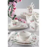 Pierre Cardin Gilda Desenli 6 Kişilik Bone China Kahvaltı Takımı Beyaz