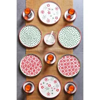 Kitchen Life Stackable Christmass Desenli 18 Parça 6 Kişilik Seramik Kahvaltı Takımı Çok Renkli