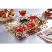 Mien Gold 4 Kişilik Cam Kahvaltı Takımı Şeffaf