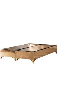 Hammak Home Cooper 160 x 200 cm Ayrılabilen Başlıksız Çift Kişilik Sandıklı Baza Altın